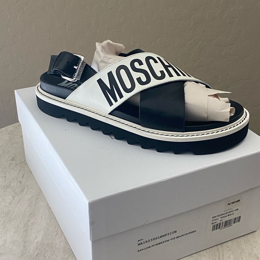 Moschino Black and White Sandals